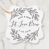 Elegante Botanische Laat Liefde Brouwen Trouwgunst Bedankjes Labels (Voorkant)