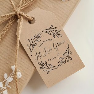 Elegante Botanische Laat Liefde Groeien Trouwcadea Zelfinktende Stempel