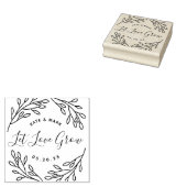 Elegante botanische 'Laat liefde groeien' trouwges Rubberstempel (Gestempeld)
