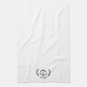 Elegante botanische laurier aangepaste monogram na theedoek (Verticaal)