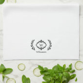 Elegante botanische laurier aangepaste monogram na theedoek (Gevouwen)