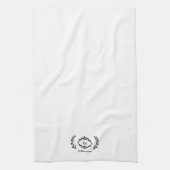 Elegante botanische laurier aangepaste monogram na theedoek (Verticaal)