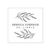 Elegante Botanische Lavander Custom Name Book Rubberstempel (Afrduk)