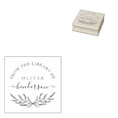 Elegante Botanische Lavendel Custom Library Boeken Rubberstempel (Gestempeld)