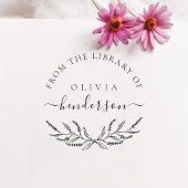 Elegante Botanische Lavendel Custom Library Boeken Rubberstempel