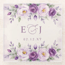 Elegante Botanische Lavendel Paarse Bloemige Bruil