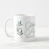 Elegante Botanische Leaf Gepersonaliseerde Bruidsm Koffiemok (Links)