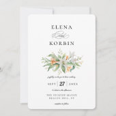 Elegante Botanische Lelie Bloemen Boeket Bruiloft Kaart (Voorkant)