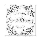 Elegante Botanische Liefde Broeit Trouw Favor Zelfinktende Stempel (Design)