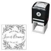 Elegante Botanische Liefde Bruiloft Geschenk Zelfinktende Stempel (In situ)