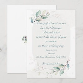 Elegante Botanische Liefde Bruiloft Kaart