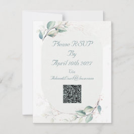 Elegante Botanische Liefde Bruiloft RSVP Kaartje