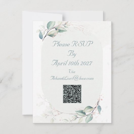Elegante Botanische Liefde Bruiloft RSVP Kaartje (Voorkant)