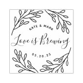 Elegante botanische liefde is aan het brouwen trou rubberstempel (Afrduk)