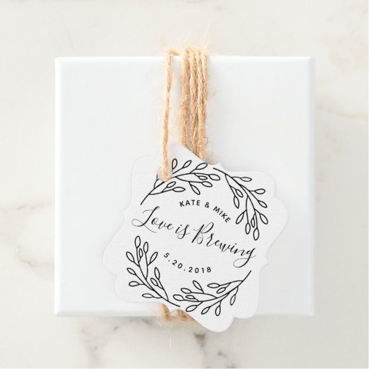 Elegante botanische liefde is het brouwen van brui bedankjes labels (In situ)