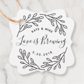 Elegante botanische liefde is het brouwen van brui bedankjes labels (Voorkant)