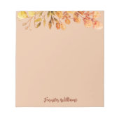 Elegante botanische lijst bladeren genoemd notitieblok (Voorkant)