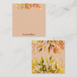 Elegante  botanische lijst bladeren genoemd notitiekaartje