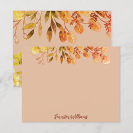 Elegante  botanische lijst bladeren genoemd notitiekaartje