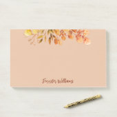 Elegante  botanische lijst bladeren genoemd post-it® notes (Op bureau)