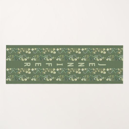 Elegante botanische lijst bladeren groen yogamat (Voorkant (horizontaal))