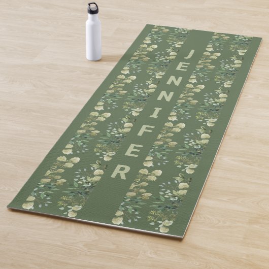 Elegante botanische lijst bladeren groen yogamat (In situ)