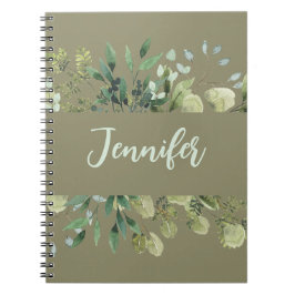 Elegante botanische lijst bladeren pastel notitieboek