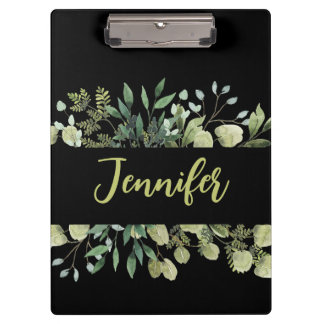 Elegante botanische lijsten bladeren zwart klembord