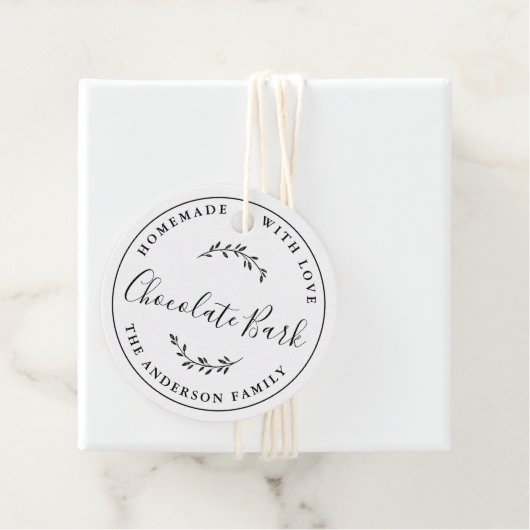 Elegante Botanische Logo Zelfgemaakt bakgeschenk Bedankjes Labels (In situ)