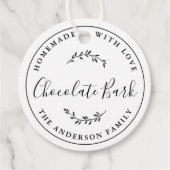 Elegante Botanische Logo Zelfgemaakt bakgeschenk Bedankjes Labels (Voorkant)