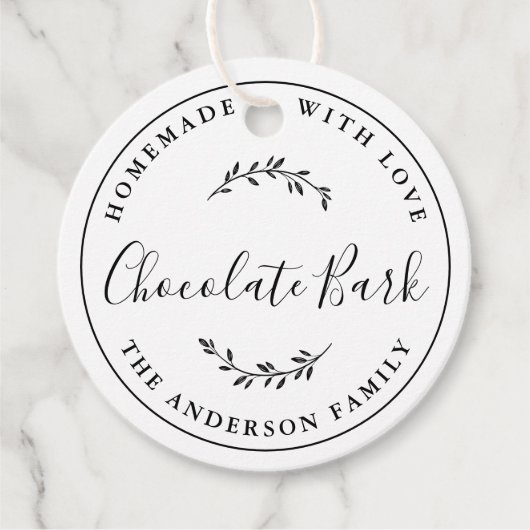 Elegante Botanische Logo Zelfgemaakt bakgeschenk Bedankjes Labels (Voorkant)