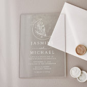 Elegante Botanische Maan en Sterren Bruiloft Acryl Uitnodigingen