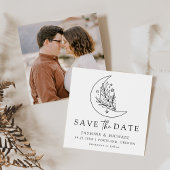 Elegante Botanische Maan en Sterren Bruiloft Save The Date