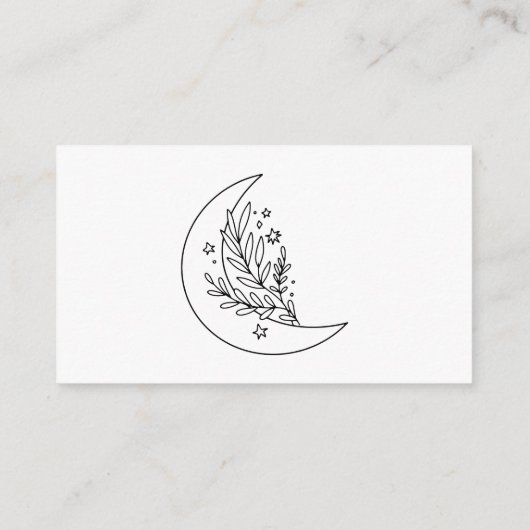 Elegante botanische maan en sterren bruiloft websi informatiekaartje (Achterkant)