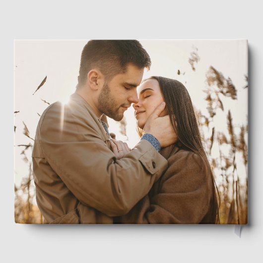 Elegante Botanische Maan en Sterren Foto Bruiloft Gastenboek (Achterkant)