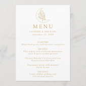 Elegante Botanische Maan en Sterren Gouden Huwelij Menu (Voorkant)