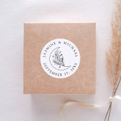 Elegante Botanische Maan en Sterren Huwelijksgunst Ronde Sticker