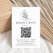 Elegante Botanische Maan en Sterren QR Code Bruilo RSVP Kaartje