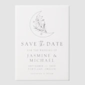 Elegante botanische maan en sterren redden de datu vellum uitnodigingen (Voorkant)