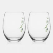 Elegante botanische moderne bruidsshowerfeest wijnglas zonder voet (Rechts)