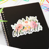 Elegante botanische moderne monogram naam sticker
