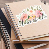 Elegante botanische moderne monogram naam sticker