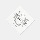 Elegante botanische moderne script bruiloft stijlv servet (Hoek)