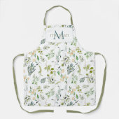 Elegante Botanische Moderne Waterverf Schort (Voorkant)