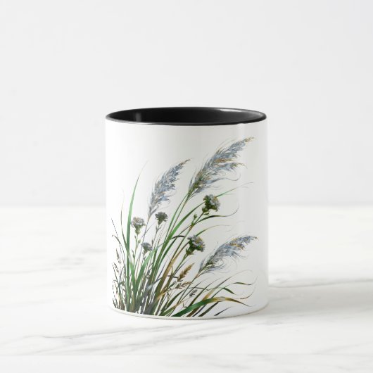 "Elegante Botanische Mok met Gouden Accenten" (Midden)