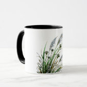 "Elegante Botanische Mok met Gouden Accenten" (Voorkant links)