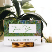 Elegante botanische Monet Waterlelies Bruiloft Briefkaart