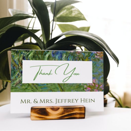 Elegante Botanische Monet Waterlelies Bruiloft Briefkaart