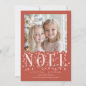 Elegante botanische monochromatische kerstfoto kaart (Voorkant)