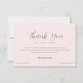 Elegante botanische monogram orde dank u kaart (Voorkant)